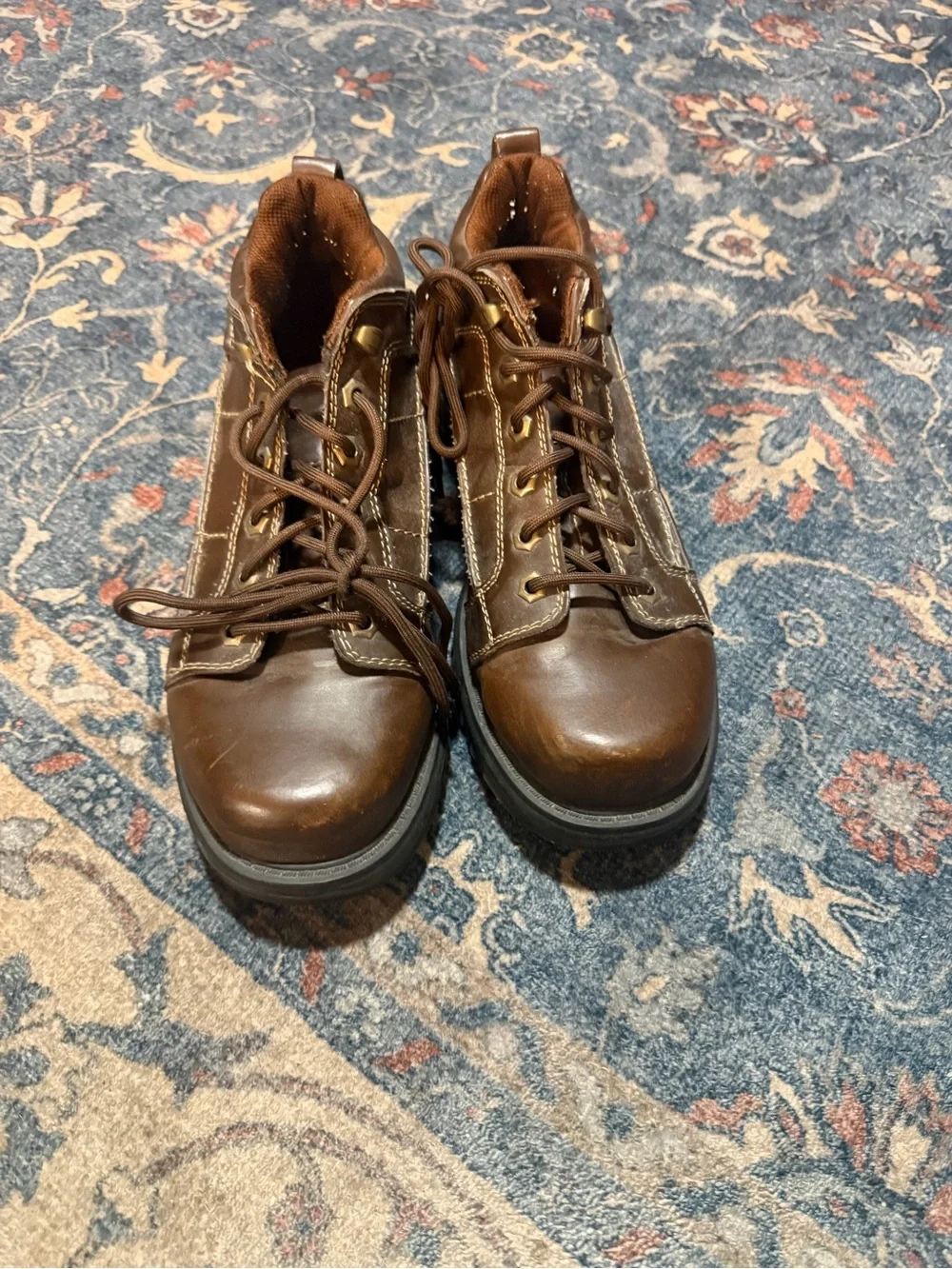 Vintage Y2 No Boundaries brown men's chunky platform work boots.‎ size 10.5